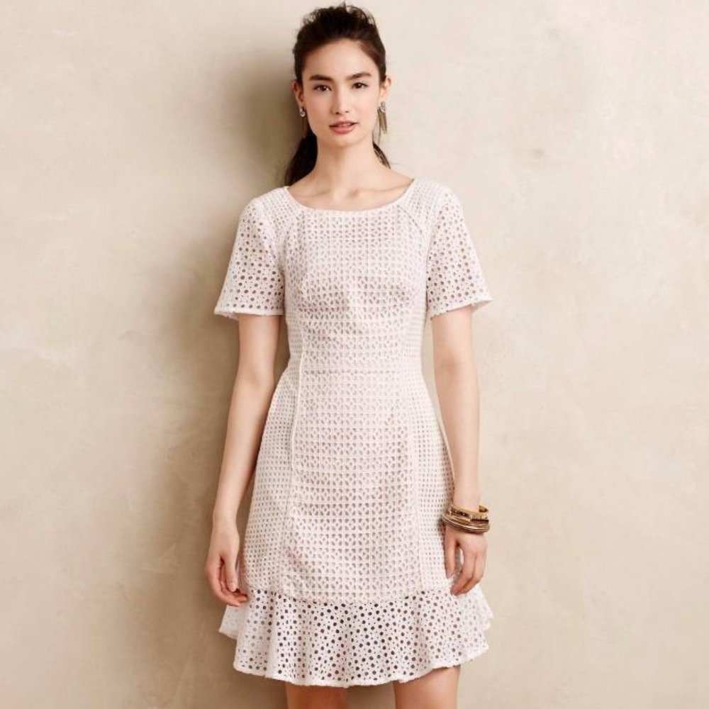 Anthropologie HD in Paris Georgia Eyelet Dress Size 12